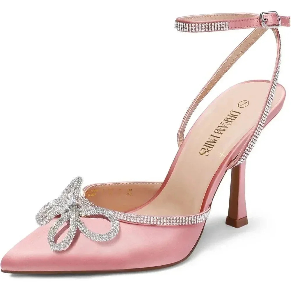 Women's High  Heels Destiny Closed Toe Strappy Heels Sexy Rhinestone Ankle Strap
